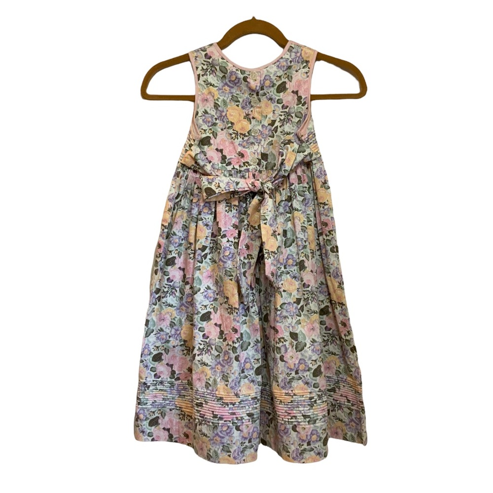 Laura Ashley Pastel Floral Cotton Sleeveless Dress sz 4 Like New - Picture 2 of 6